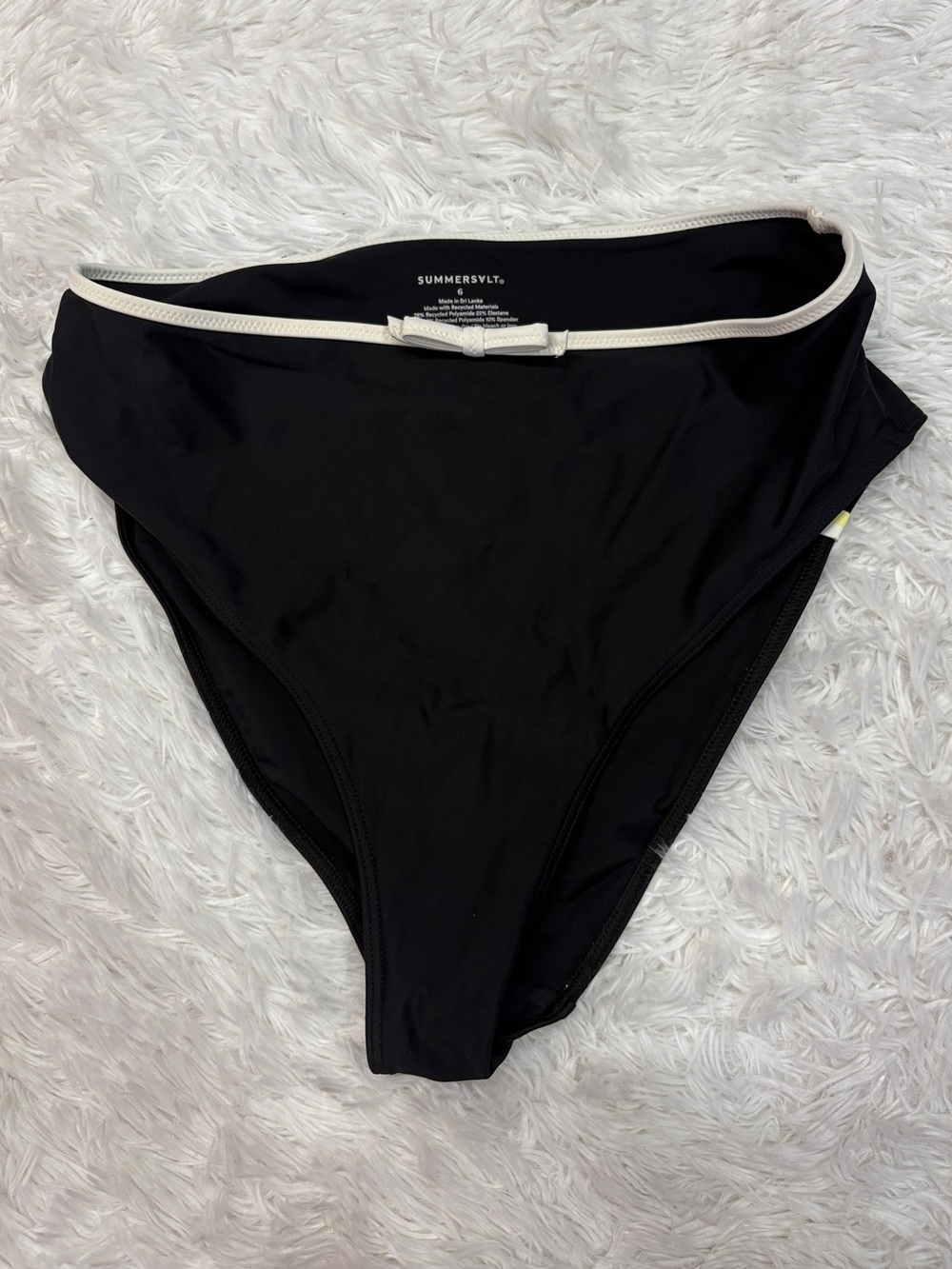 Summer Salt The Contrast Mini-Bow High Waist Bikini Bottom Black